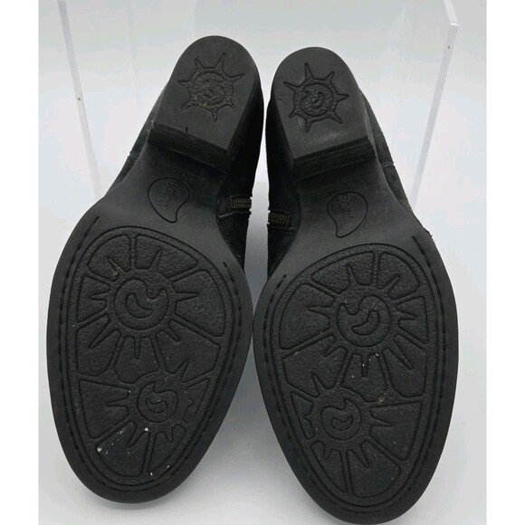 Born Womens Michel Boot Sz 8.5 Black Suede Distressed Western Bootie Block Heel - Picture 8 of 9